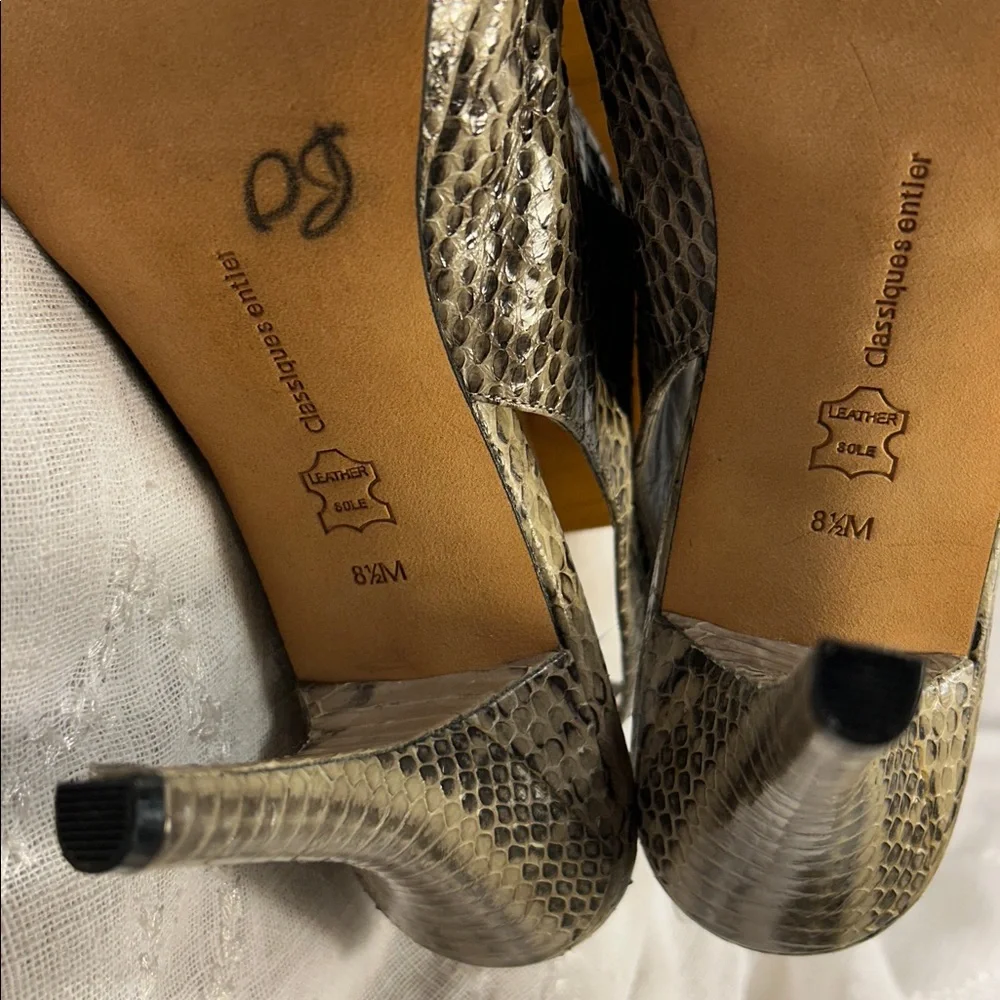 NWOT Classiques Entier python snake leather heels with hidden platform